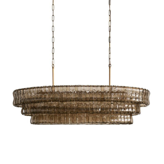 legant Oval Glass Chandelier – 140x35 cm