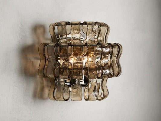 dern Rippled Glass Wall Sconce