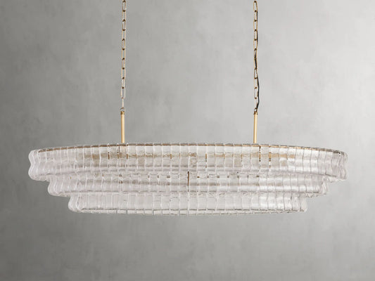legant Oval Glass Chandelier – 140x35 cm