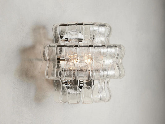 dern Rippled Glass Wall Sconce