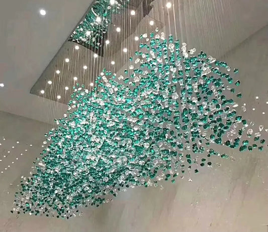 Multi-Color Hanging Crystal Chandelier