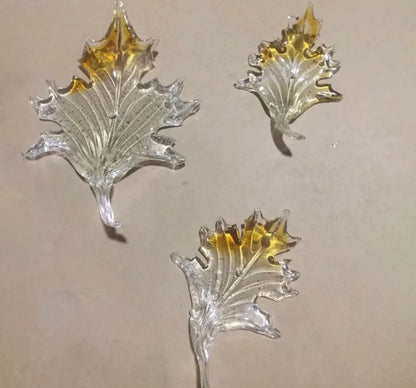 Glass Leaf-Shaped Chandelier