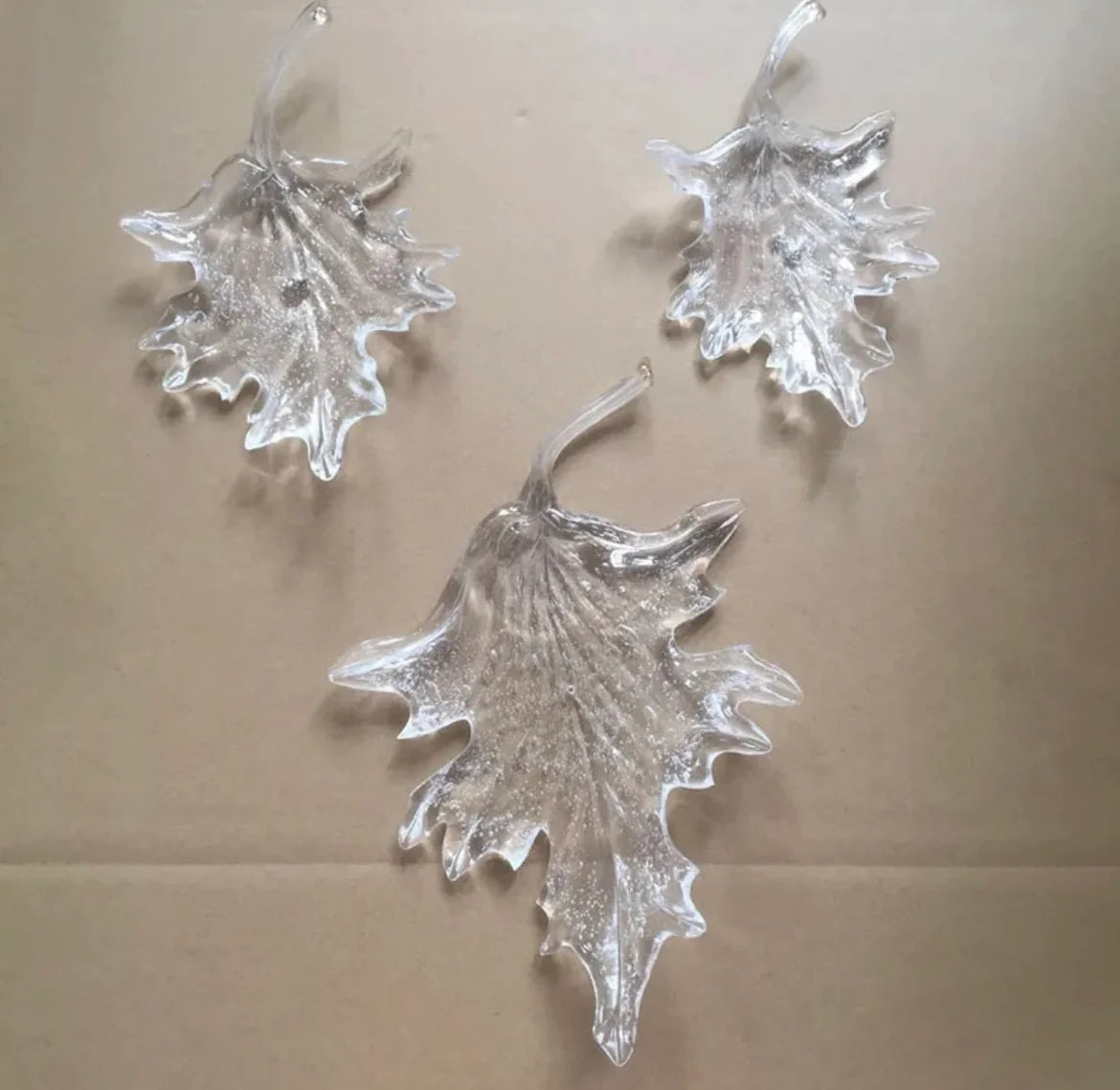 Glass Leaf-Shaped Chandelier