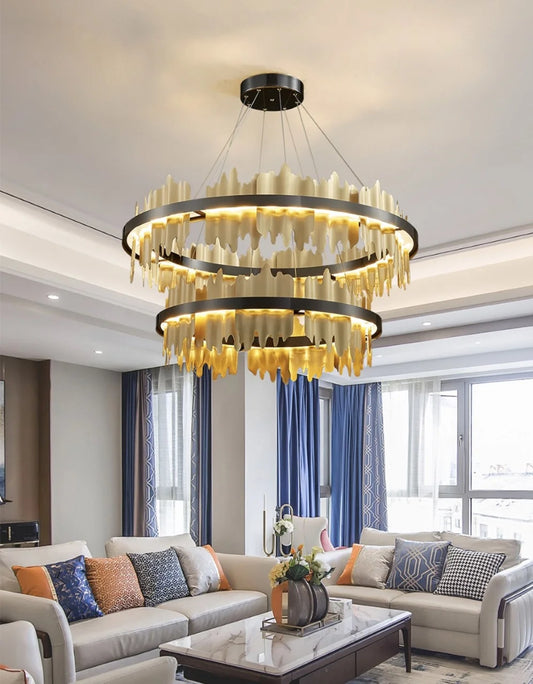 Copper Strip Chandelier