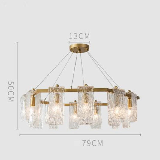 Copper and Glass Chandelier